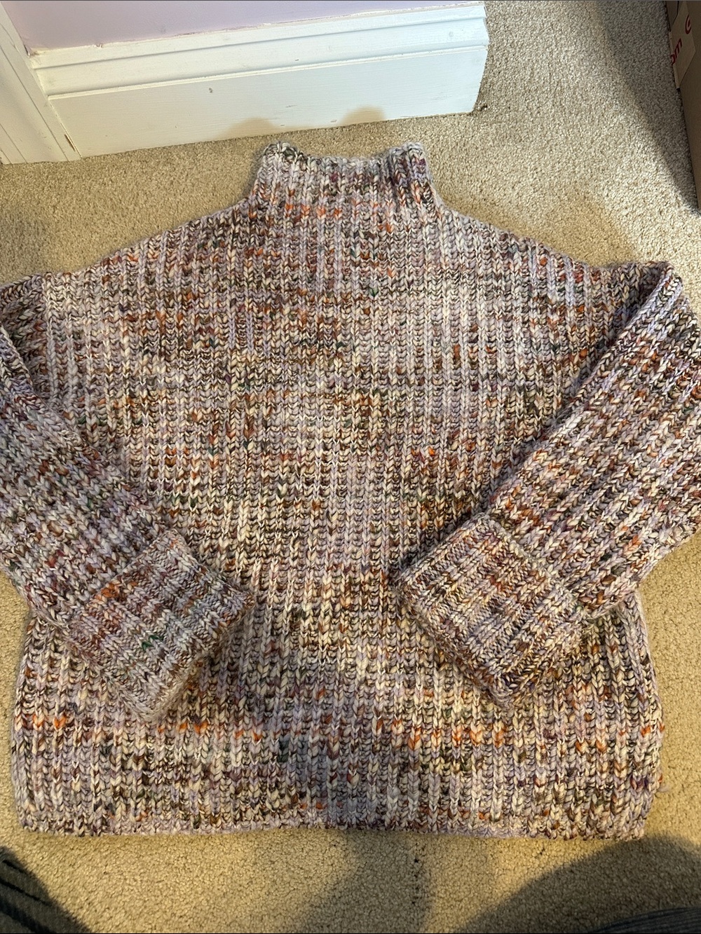 Madewell Marled Chunky Knit Sweater in Lavender